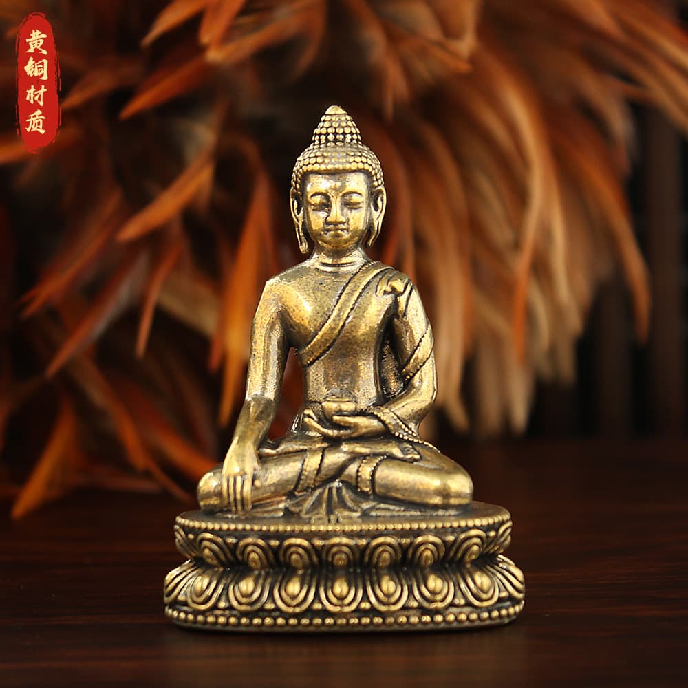 New Tathagata Medicine Buddha Statue, Tibetan Sakyamuni Pocket Buddha, Retro Collectible Mini Shrine Offering Small Ornament