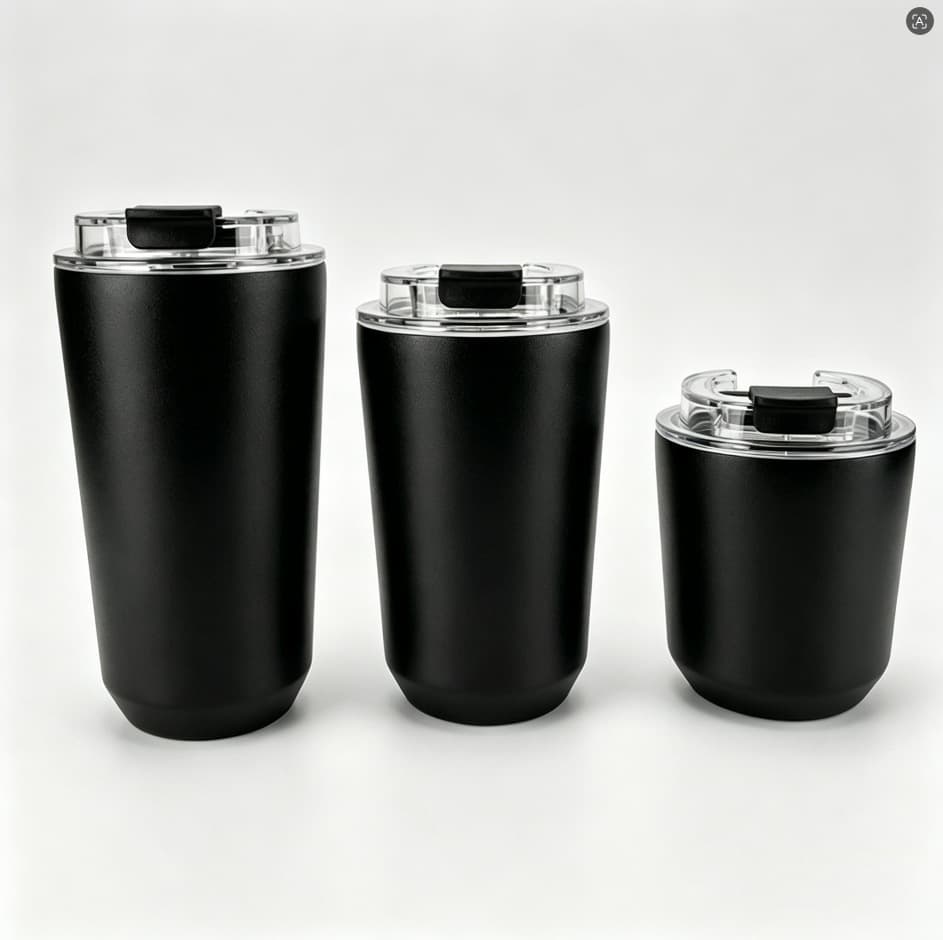 Cross-border New Flip Lid Coffee Cup 304 Stainless Steel Insulated Cup Mini Travel Cup Portable High-Appearance Water Cup