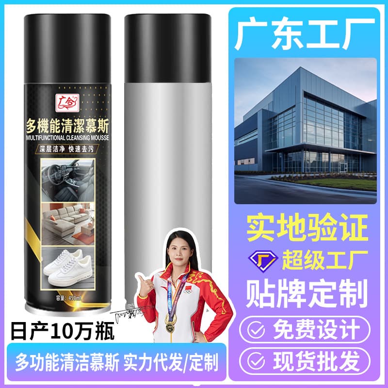 OEM custom wholesale multi-functional cleaning dry cleaning bubble powerful decontamination-free water-washing household car cleaning mousse