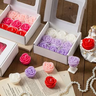 Cross-border Valentine's Day Qixi Festival Wedding Rose Floating Water Aromatherapy Candle Fragrance Atmosphere Home Decoration Set