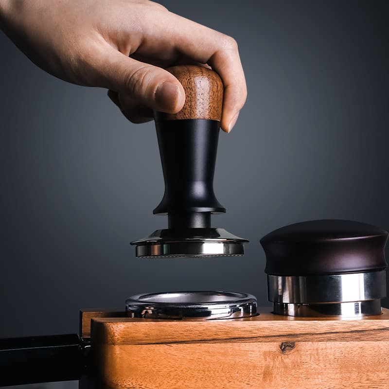 Walnut wood coffee tamper constant force hammer constant force filling hammer espresso press type elastic balance tamper 51/58m
