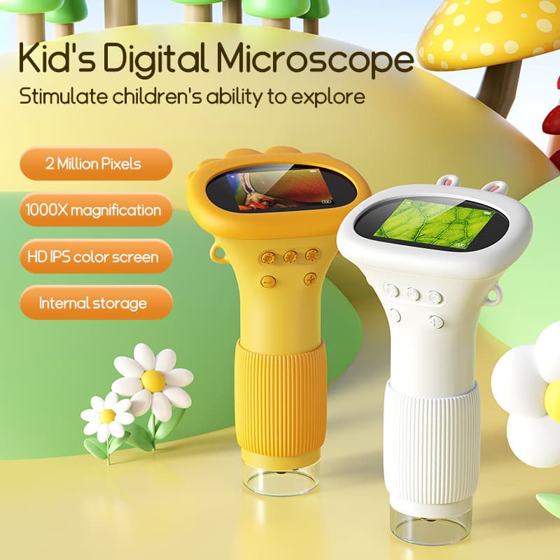 In Stock 372 Children's Portable High-Definition Optical Microscope, Student Experiment Science Magnifier, Educational Toy Gift