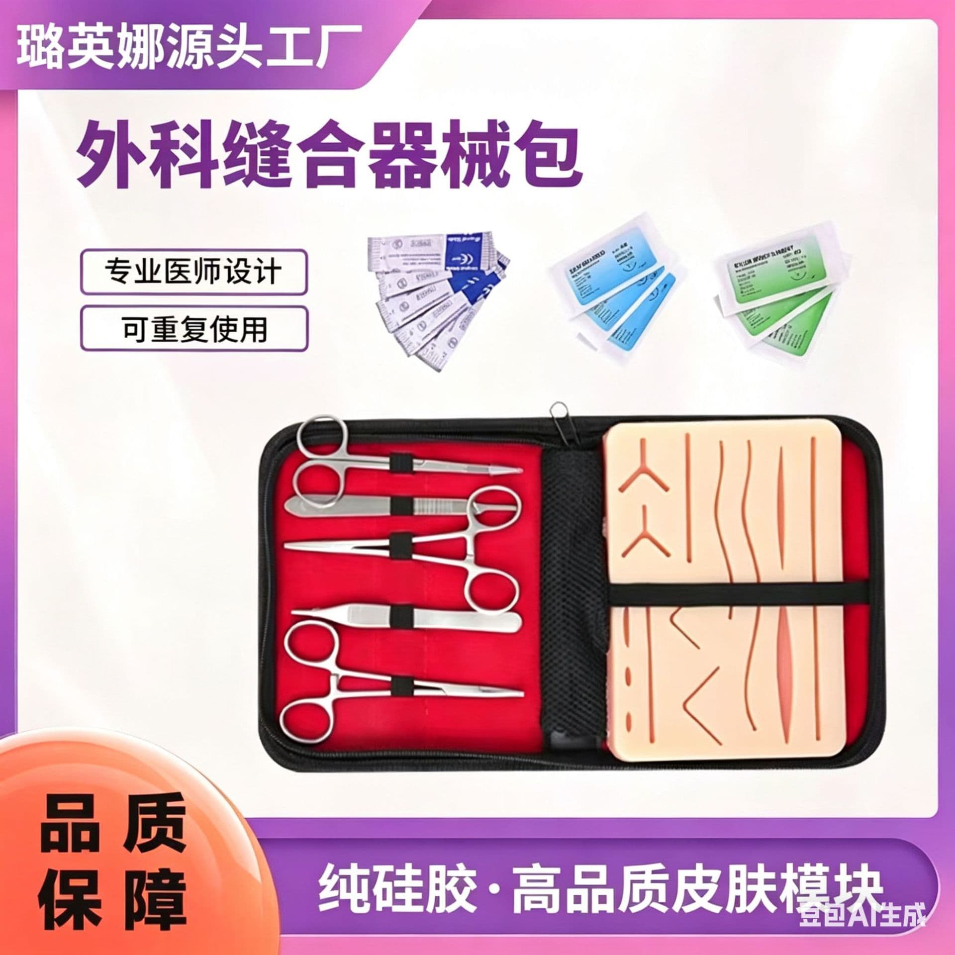 Hospital Surgical Suture Kit Training, Suture Module, Suture Needle, Surgical Suture Instrument Kit, Practice Tools