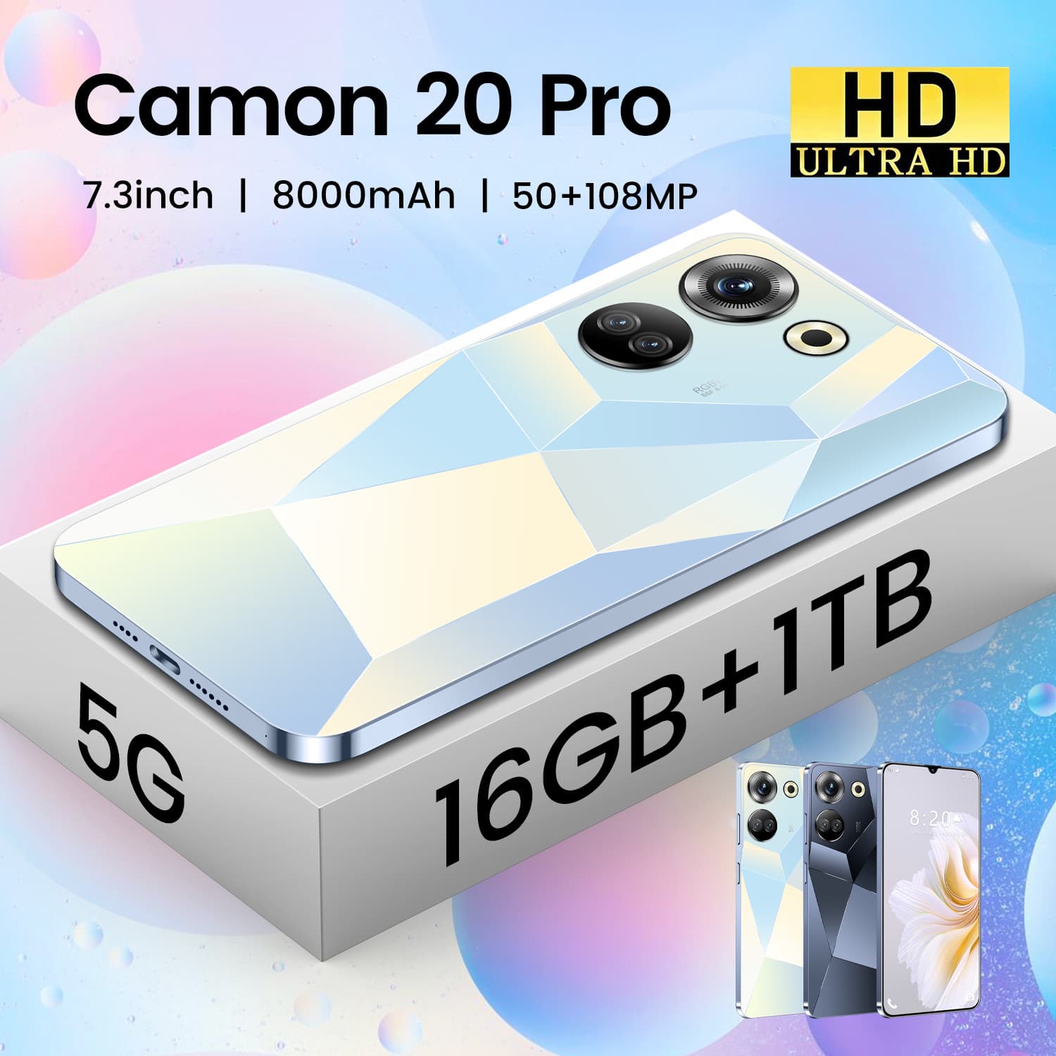 The new cross-border Camon 20Pro 7.3-inch HD screen 2+16GB smartphone is distributed by ozon, the source manufacturer