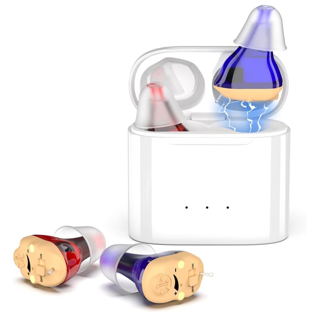 Amazon Hot Selling In-Ear Hearing Aid Rechargeable Binaural In-Ear Headphones for Young People Sound Amplifier Hearing Assistant