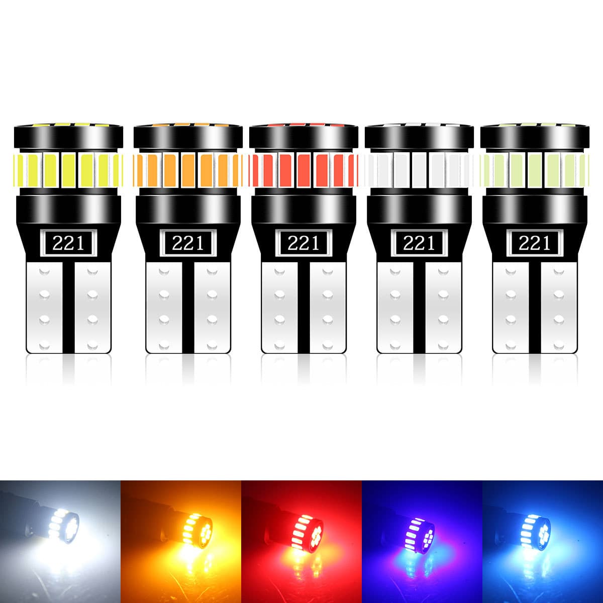 Cross-border Car LED Width Light License Plate Light T10 4014 24SMD Decoding W5W Canbus Interior Light