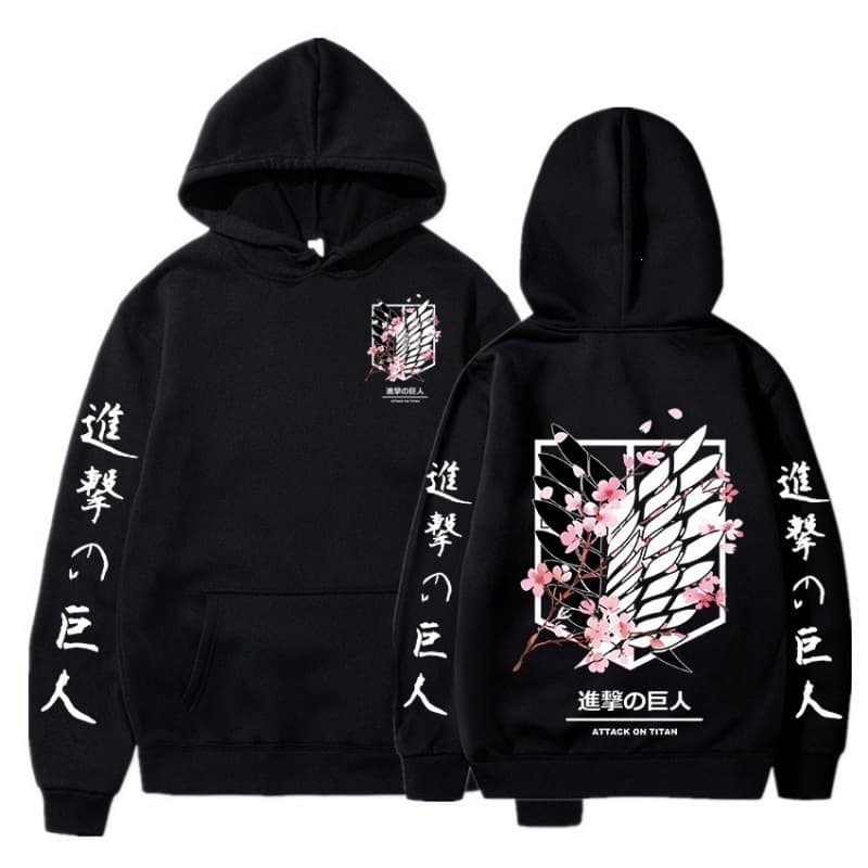 Attack on Titan Wings of Freedom New Anime Fleece-Lined Hoodie Cross-Border Hooded Sweatshirt Anime Hoodie
