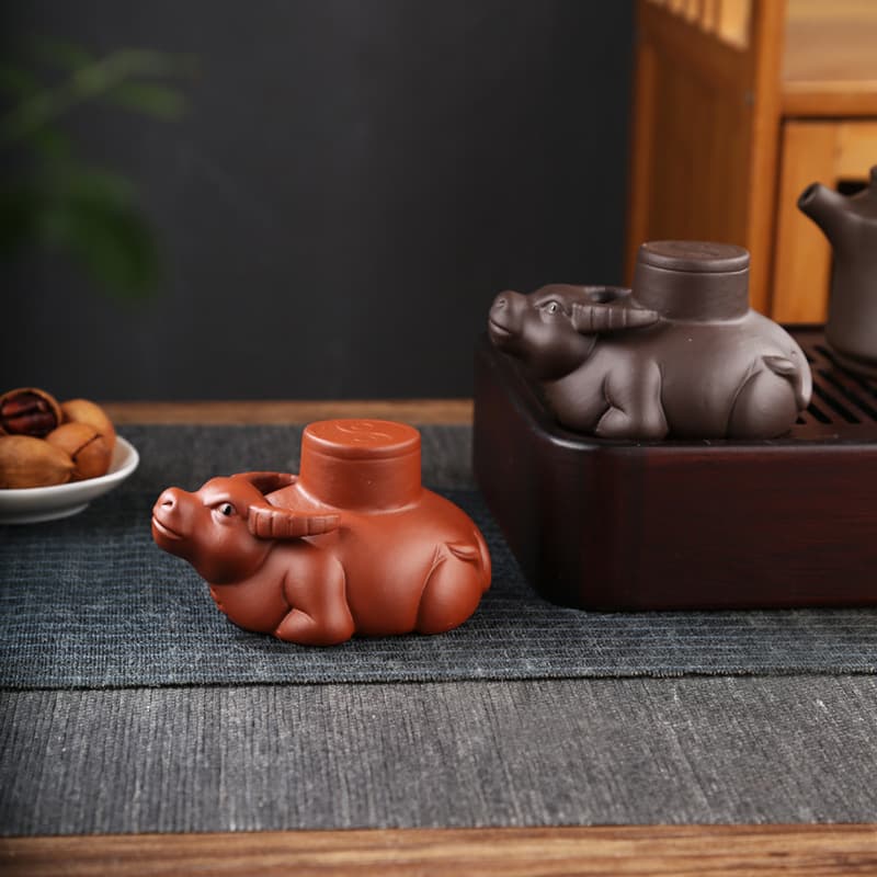 Pixiu Purple Clay Lid Rest Tea Tray, Lid Bowl Cover Purple Clay Pot Specialized Holder, Home Tea Set Accessories Tea Pet Ornament