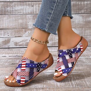 Fish Mouth Slippers for Women Summer Floral One-Bar Casual Beach Sandals Cross-Border Export European American Fashion Sandals