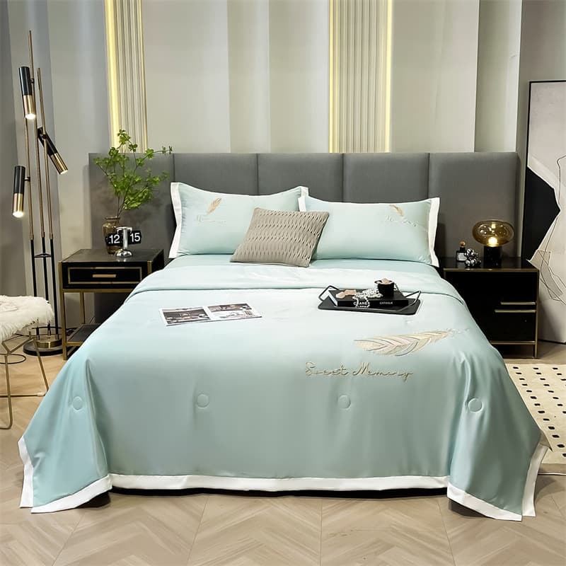 Ice Silk Fitted Sheet Single Piece, Double Bed Large Size All-Season Solid Color Bed Sheet Wholesale