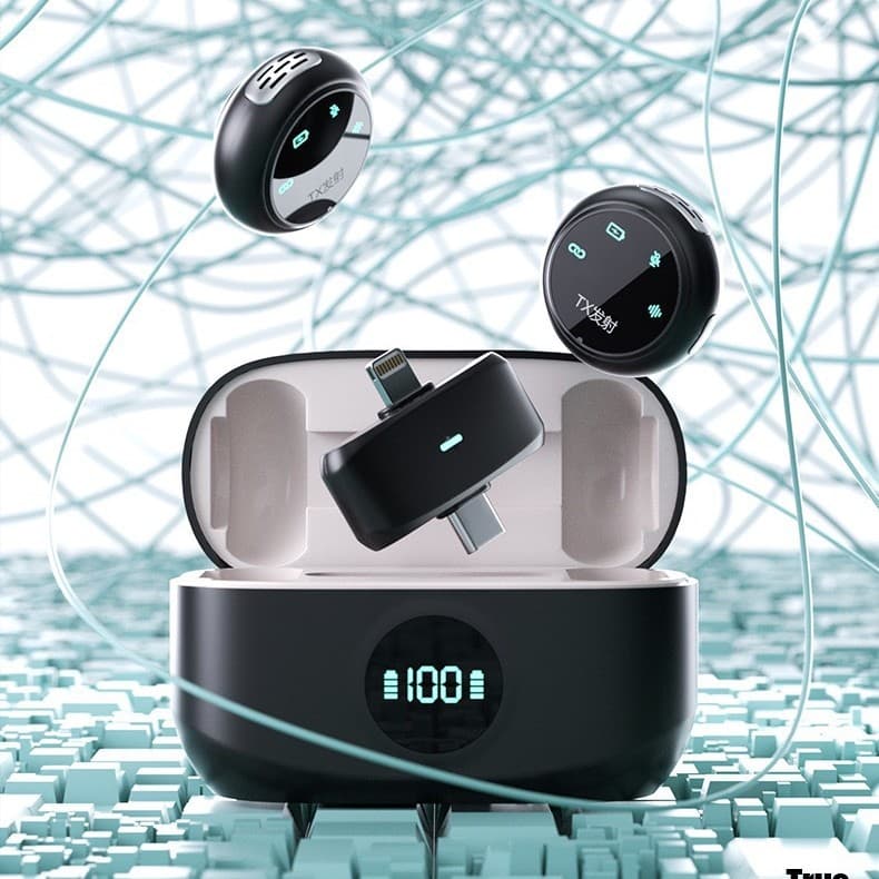 New Generation Button Microphone Recording Noise Reduction Clip-on Mini Microphone for Live Streaming Dual Receiver Port