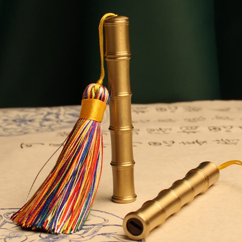 Brass Bamboo Joint Fire Starter, Instant Ignition Cigar Lighter, Portable Lighter for Men, Trendy Gift Accessory