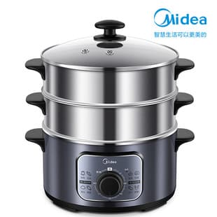 Midea Electric Steamer MZ-ZG26Easy401 Stainless Steel 3-Layer Large Capacity Electric Steamer Electric Steamer Mechanical Type