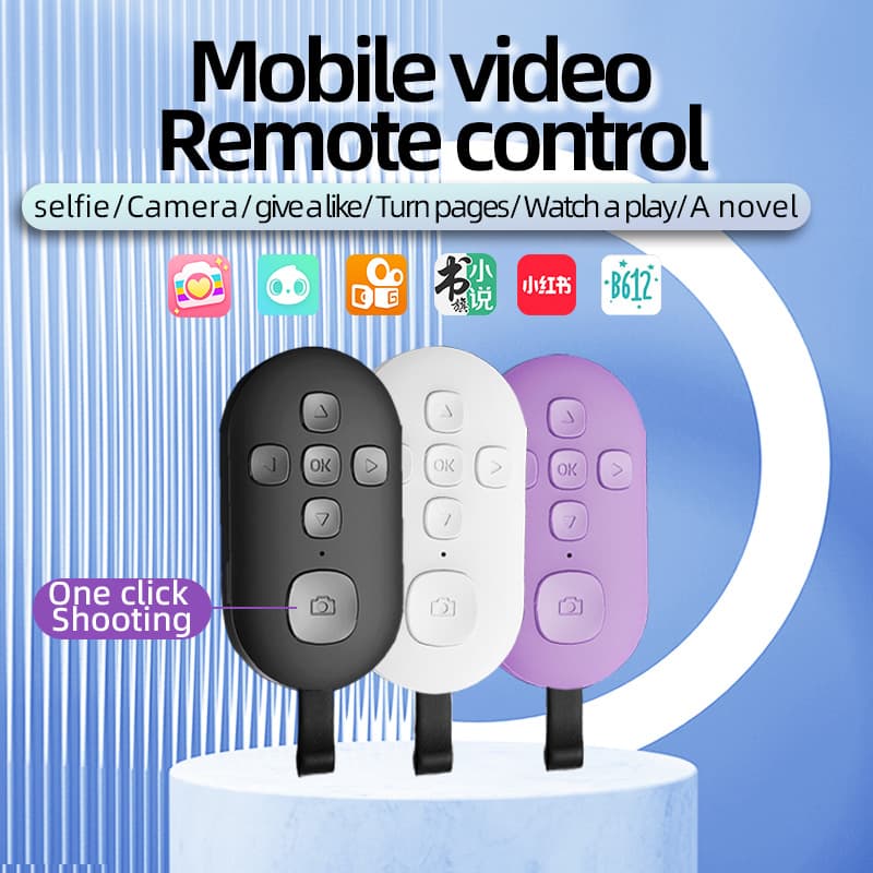 Large 7-Key Charging Bluetooth Phone Remote - Wireless Self-Recording Video & Page Turning