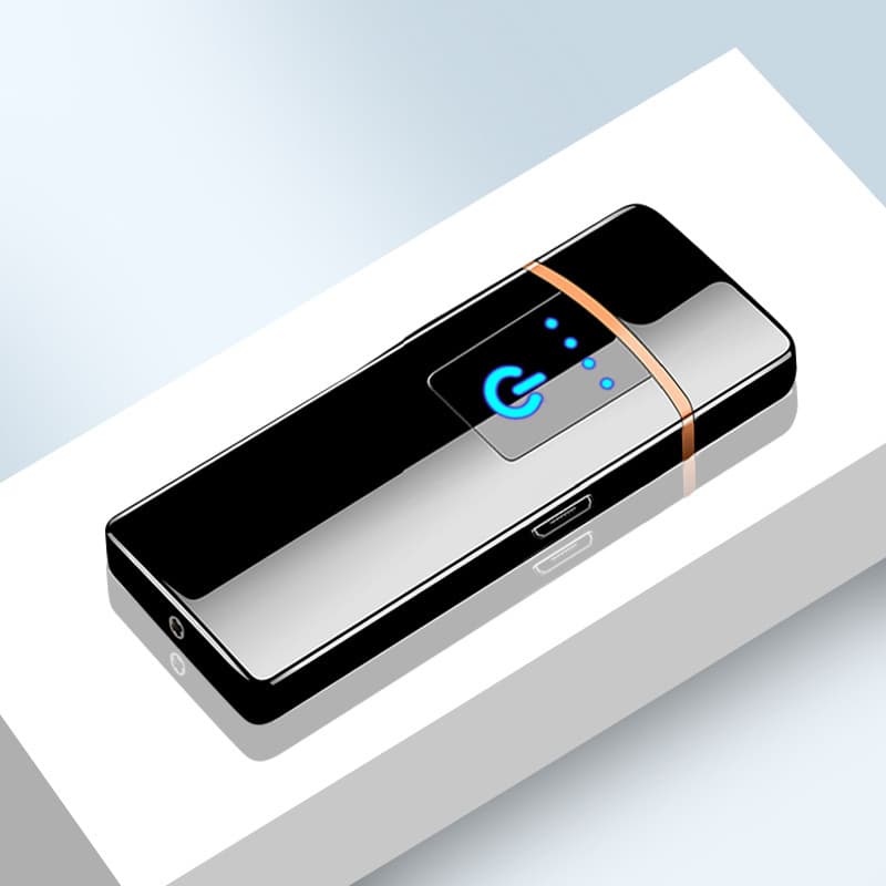Touch-sensing USB rechargeable windproof alloy gift lighter for business gifting and touch-control ignition
