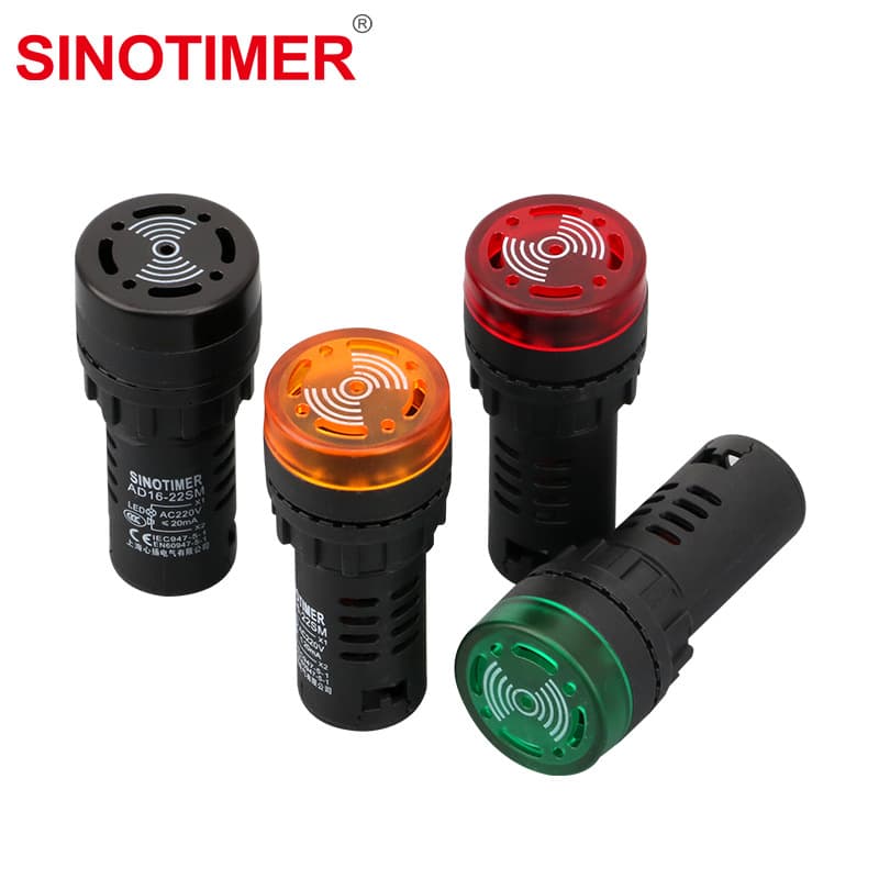 AD16-22SM Flashing Buzzer 220V/12V/24V/380V AC/DC 22mm Intermittent Audio-Visual Alarm
