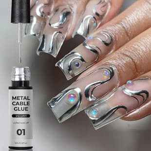 5ml Nail Metal Line Gel Outline Painting High Density Metal Gel Curing Wire Drawing Gel Nail Salon Use
