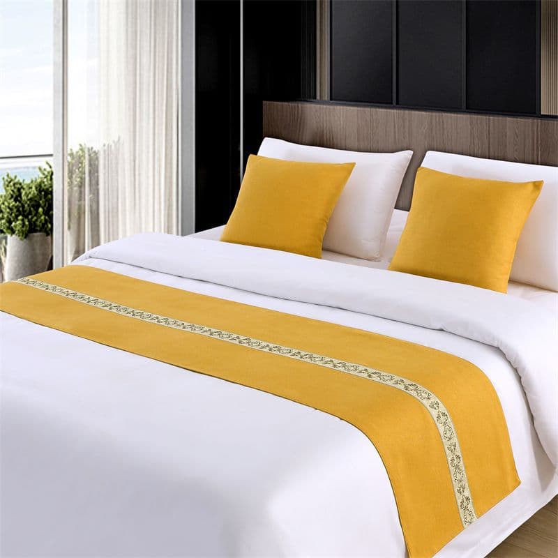 Solid Color Hotel Bed Runner Luxury Bed Flag Bedspread High-End Bed Runner Hotel Use