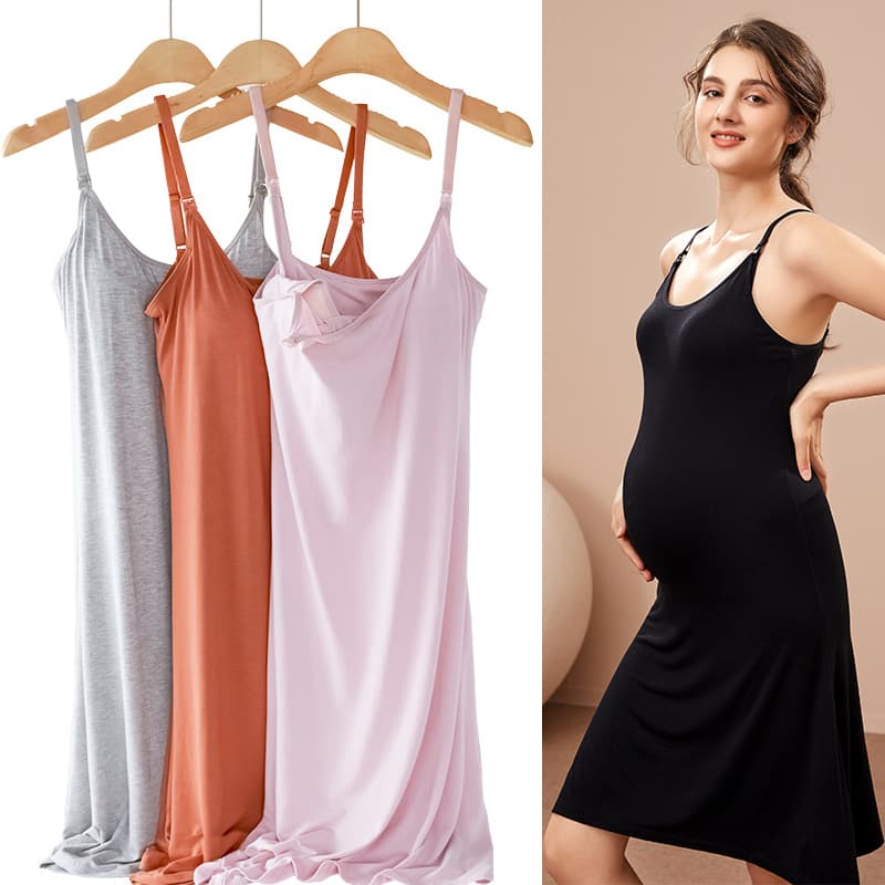 Pregnant women during pregnancy plus size loose nursing sling bottoming skirt straps breast pads free underwear mother breast milk underwear autumn