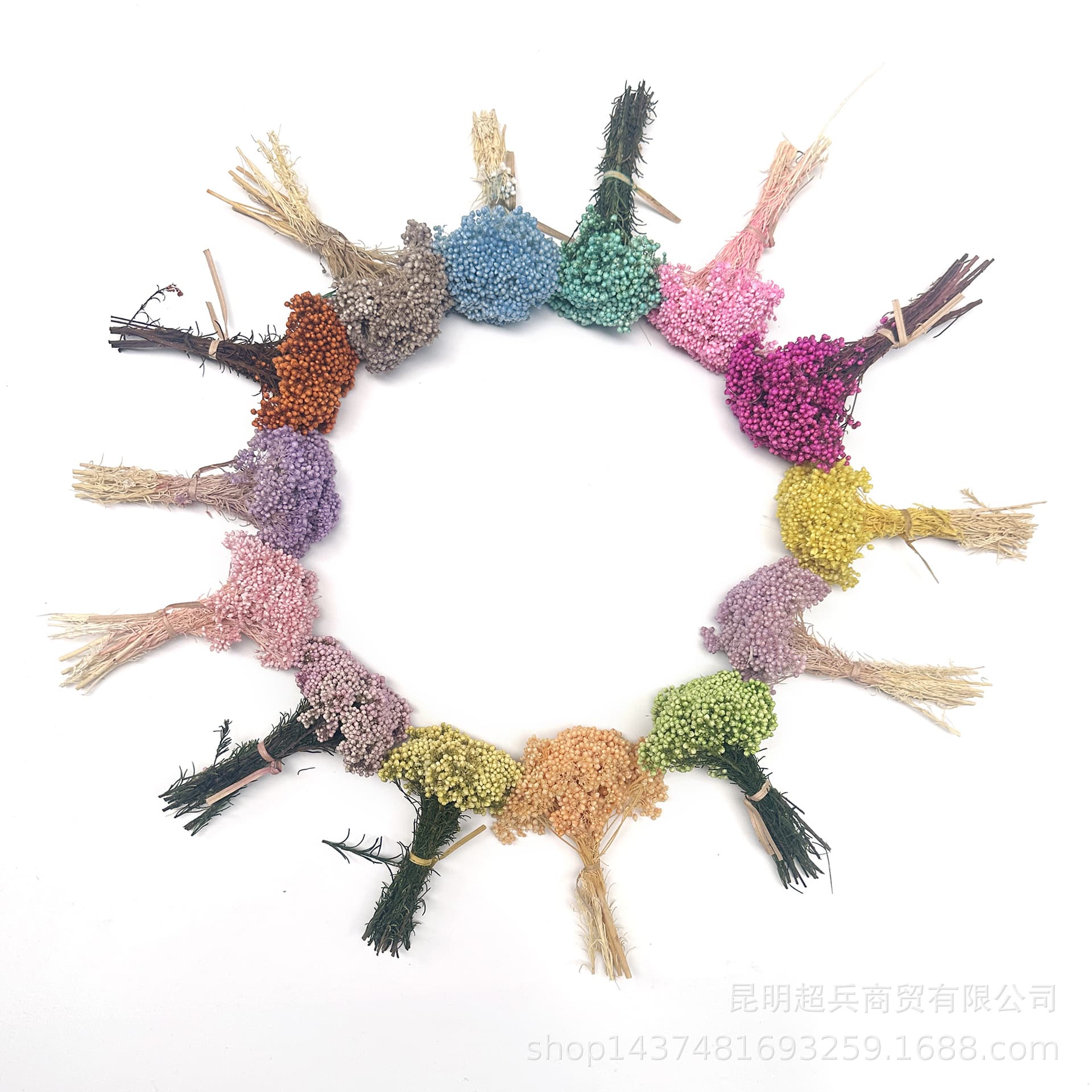 [Small slap flower] Bleached rice flower dried flower immortal flower DIY flower material small bouquet short branch flower material