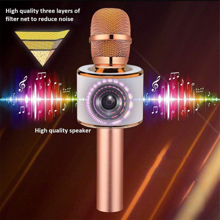 New Wireless Bluetooth Mobile Microphone, Portable Q37 Outdoor KTV with One-Key Muting, Customizable Processing