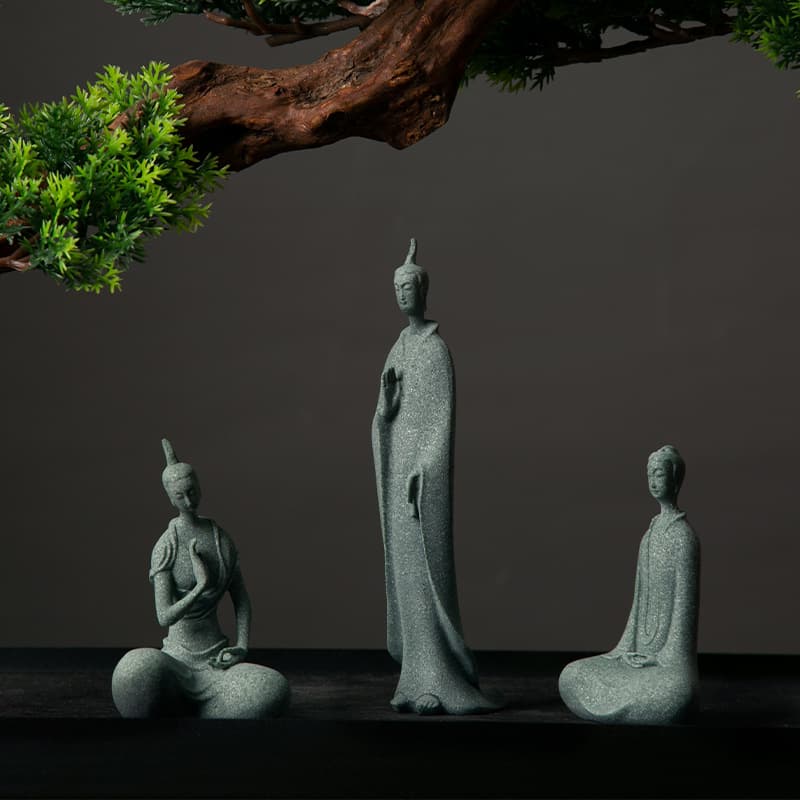 Zen Desktop Chinese Northern Wei Buddha Statue Shakyamuni Desktop Ornament Tea Pet Incense Ceremony Decoration