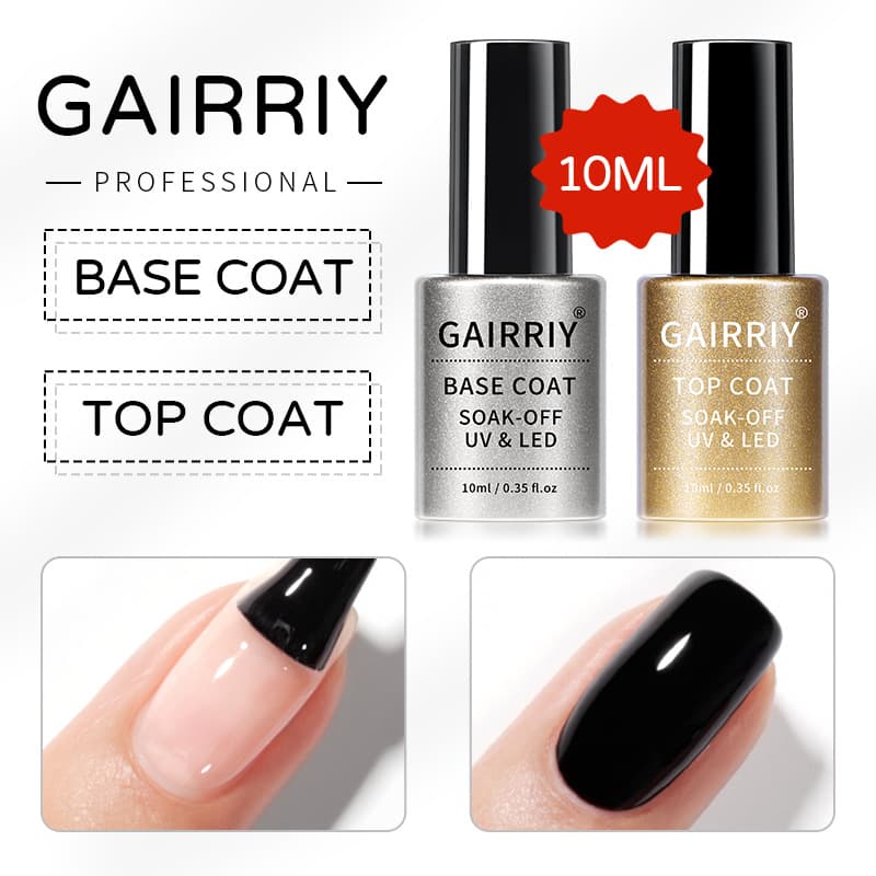 GAIRRIY Cross-border BASECOAT Base Coat TOPCOAT Top Coat Nail Art Functional Gel Base Coat Top Coat 10ml Wholesale