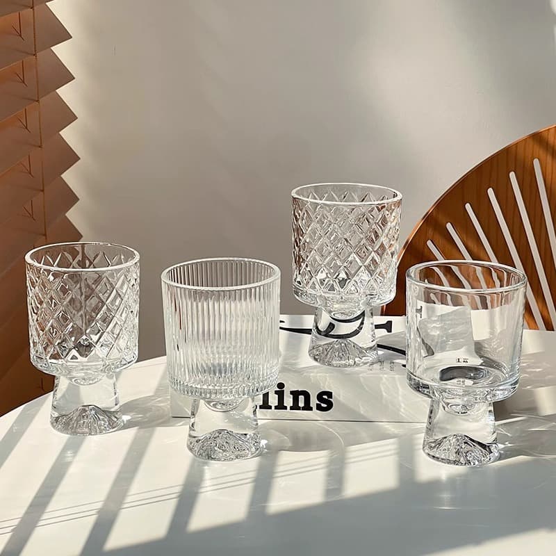 Chuangfa-High-looking gift cup household glass cup coffee cup juice dessert cup summer ice cream cup