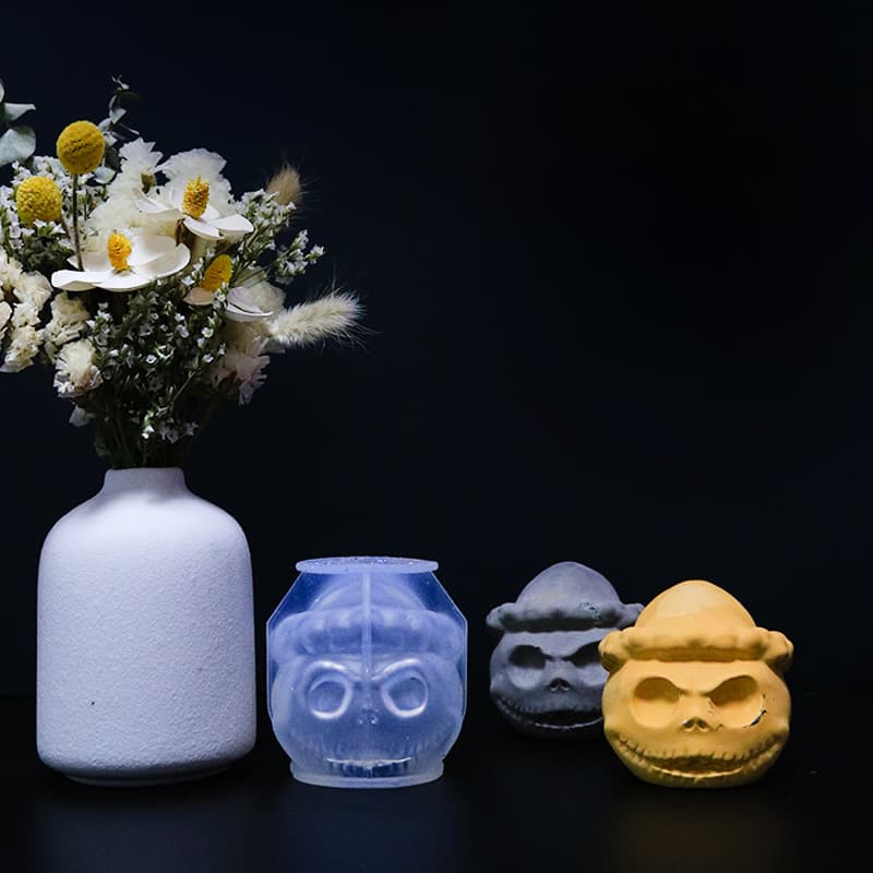 Deyi Life DIY Halloween Hat Skull Ornament Display Stand Silicone Mold, Epoxy Resin Silicone Mold Hot Sale