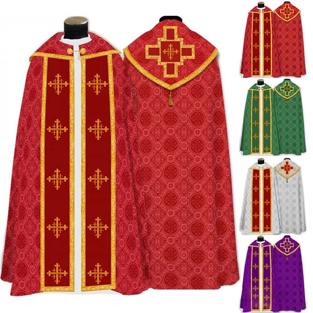Medieval Halloween Loose Print Cloak Role-Playing Robe Cape Cosplay Costume Factory Stock