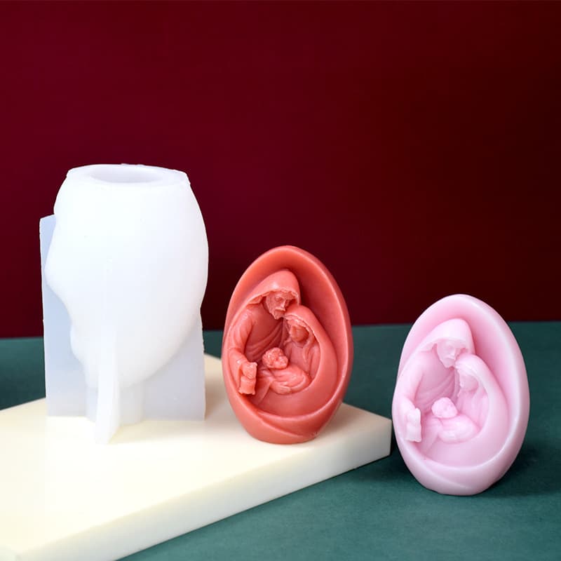 New Cross-border Nativity Scene Mold 3D Scented Candle Home Decoration Jesus Silicone Mold Ornament