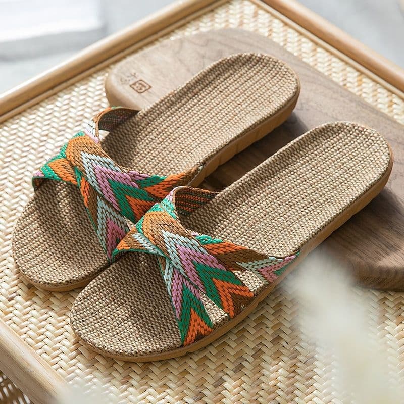Summer Linen Slippers Viral Slippers Lightweight Breathable Wear-Resistant Sweat-Absorbing Silent Floor Slippers Free Shipping