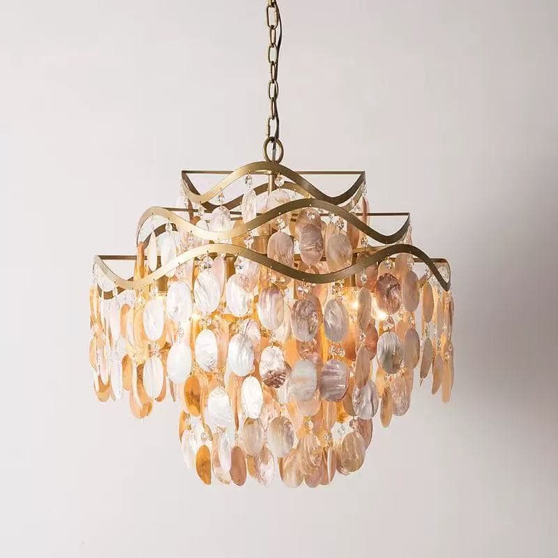 Bedroom lamp Nordic lamp ins girl internet celebrity simple modern restaurant warm and romantic living room shell lamp chandelier