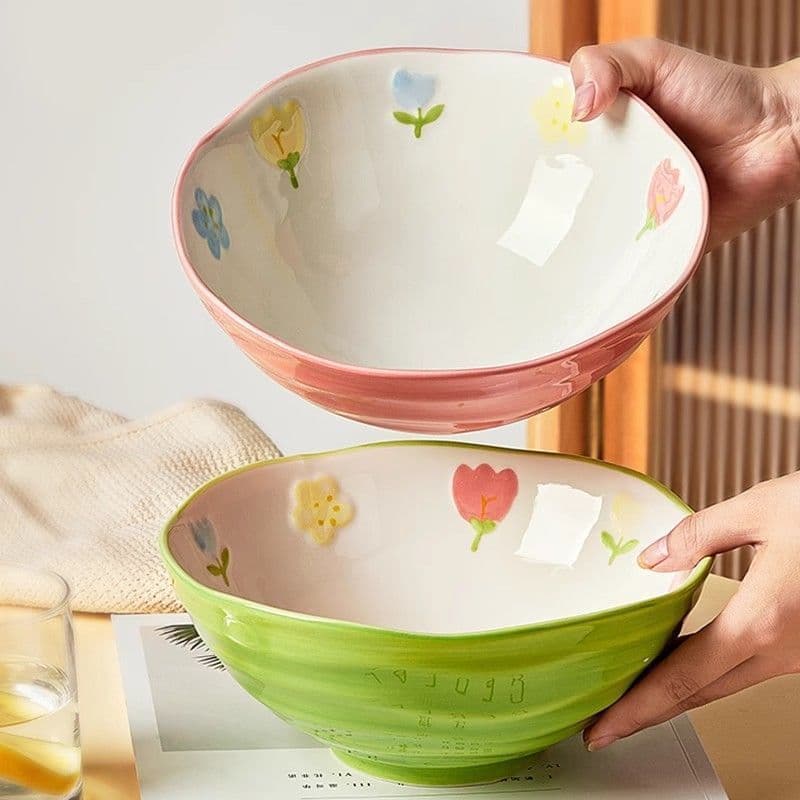 Ceramic Soup Bowl, Home Ramen Bowl, Conical Bowl, Snail Noodle Bowl, High Aesthetic Value, Microwave-Safe, Large Bowl for Oil-Sprinkled Noodles
