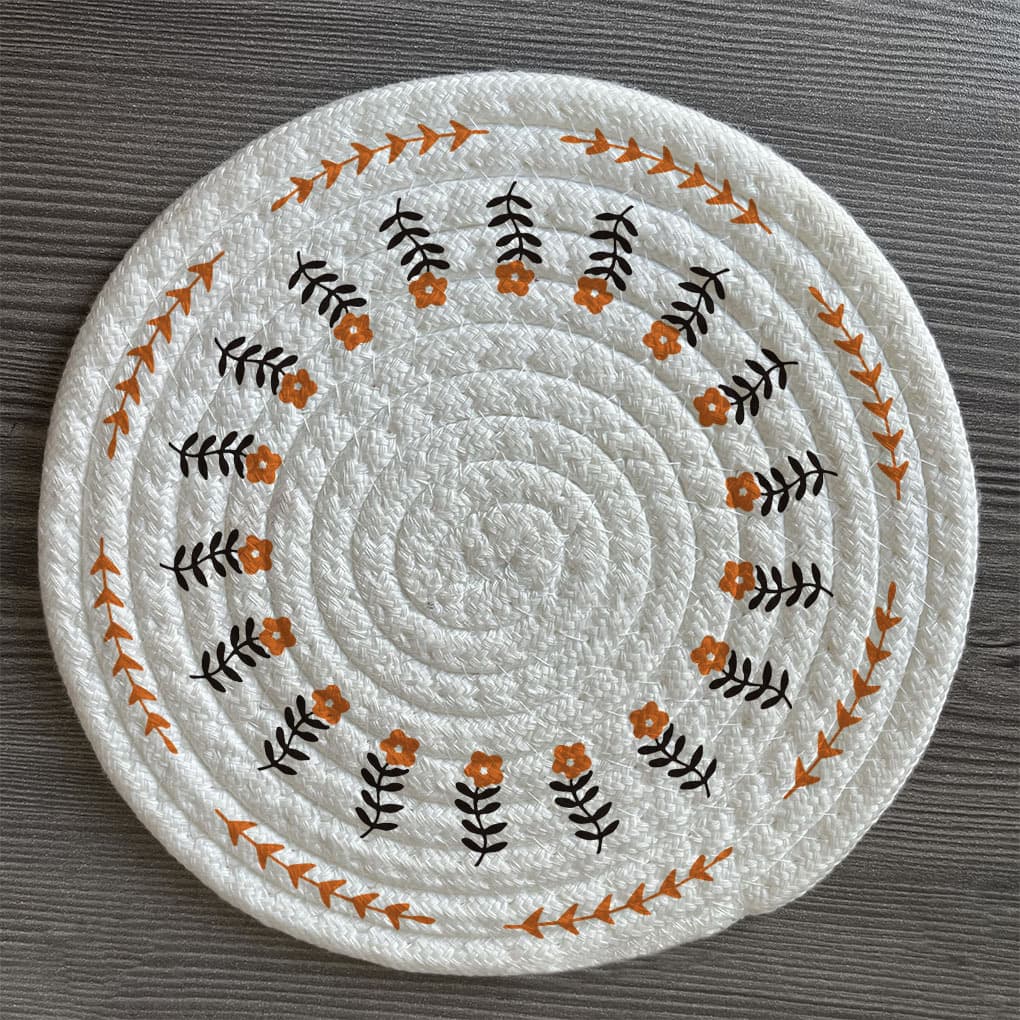 Wholesale Cotton Rope Woven Print Heat Insulation Mat, Heat Transfer Paper, Ins Korean-Style Coasters and Placemats, Dye-Sublimation Transfer Paper