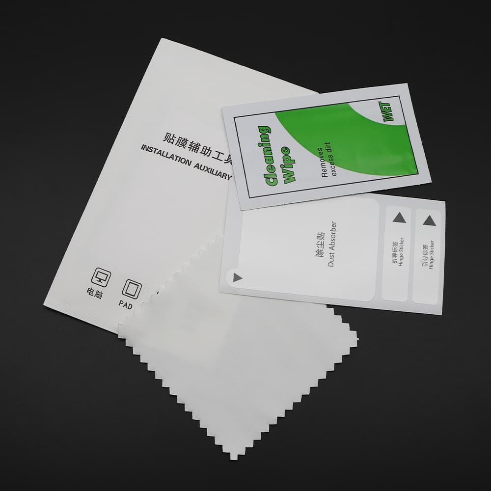 Dry and Wet Alcohol Packs for Screen Protection, Phone Film Application Tools with Disinfecting Wipes