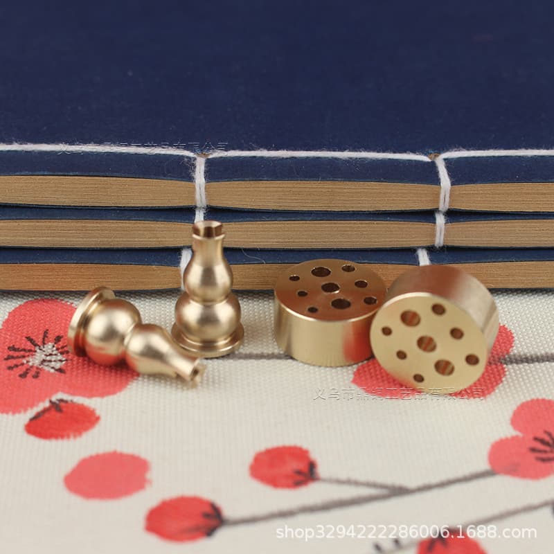 Brass Gourd Nine-Hole Incense Holder, Handmade Brass Gourd Incense Holder, Pure Copper Gourd Incense Burner, Metal Craft