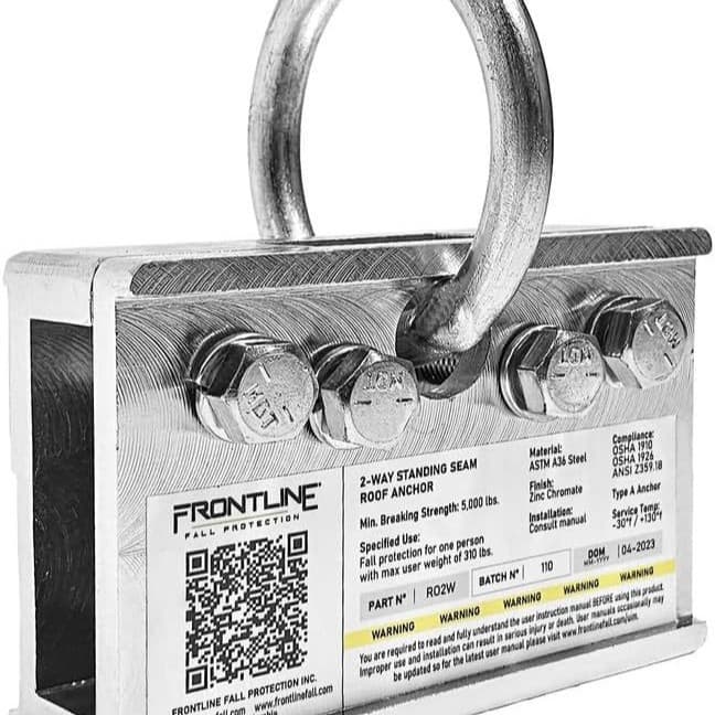 Fall protection standing joint roof anchor clip with 360° rotation point | Fall protection roof safety belt