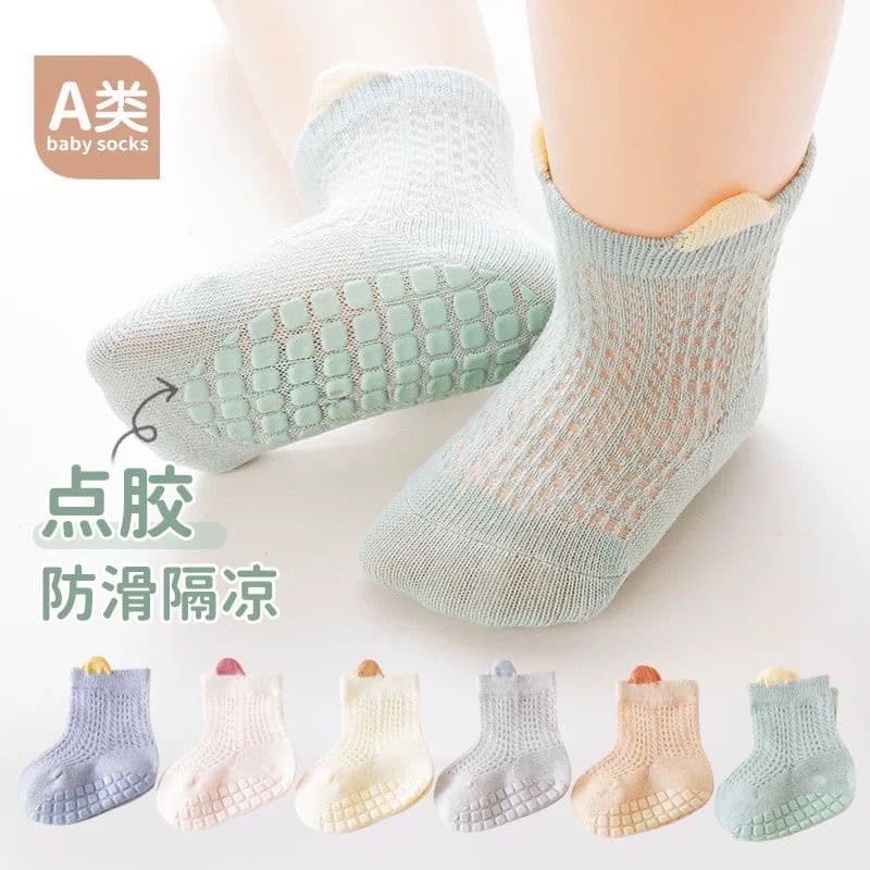 Spring and Summer Mesh Thin Baby Socks with Anti-Slip Dots, Crawling Socks, Class A Cotton Socks for Children, Wholesale