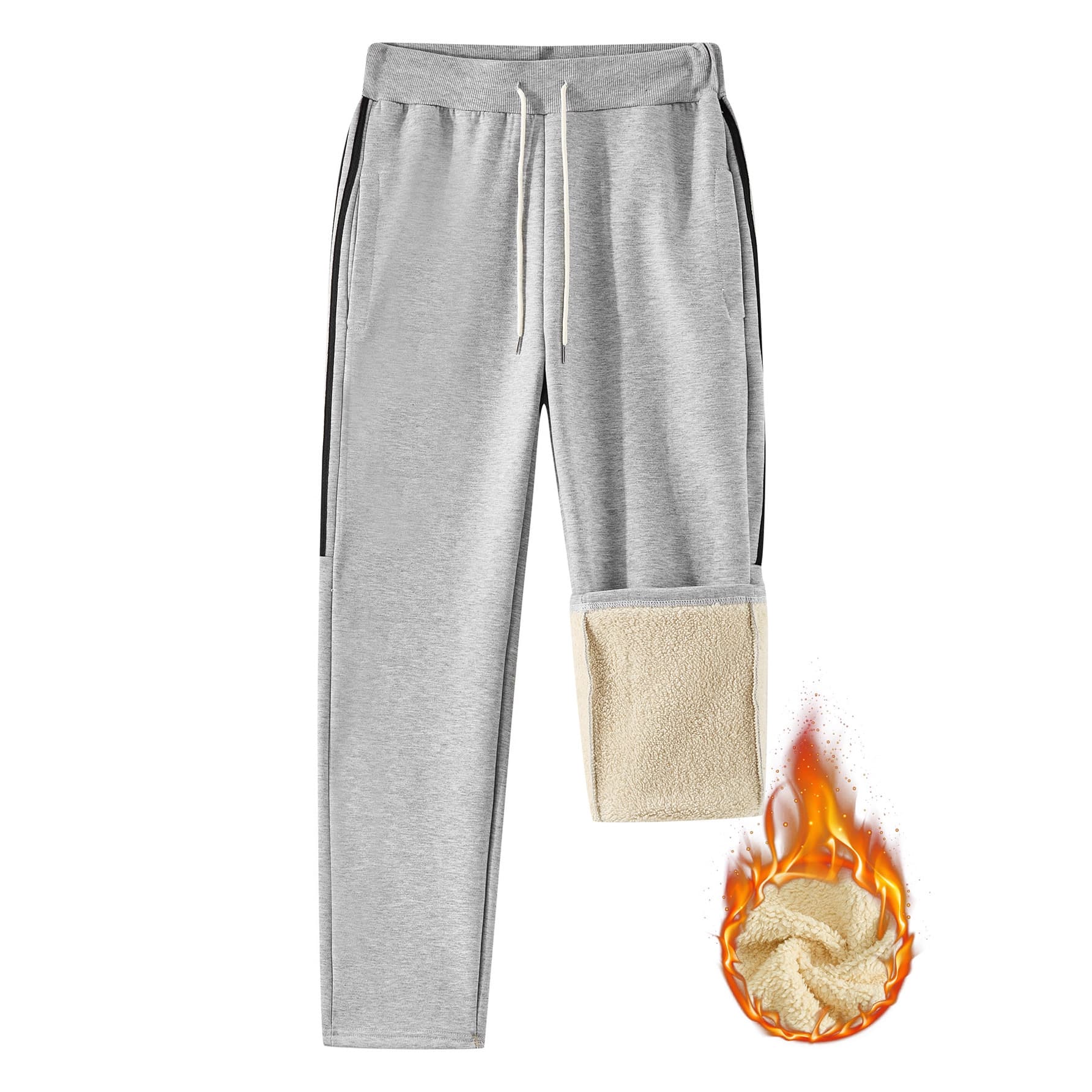 2025 Winter New Cross-border Amazon Men's Sherpa Sport Casual Sweatpants Autumn/Winter Warm Fleece-Lined Long Pants