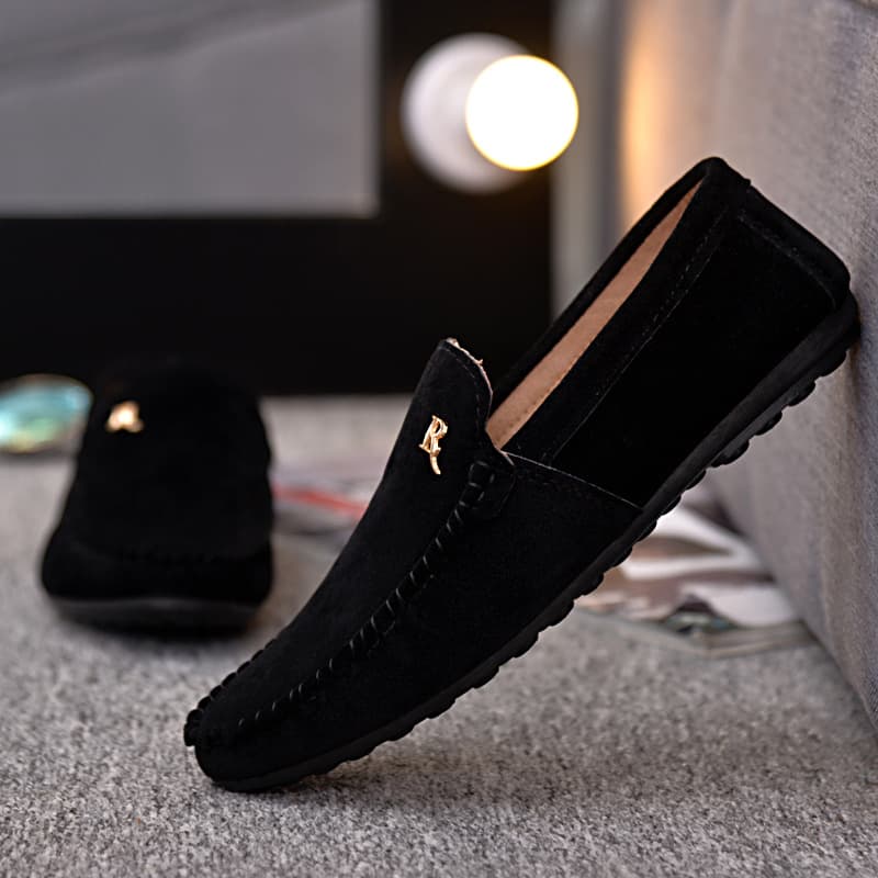 Men's Loafers Korean Style Casual Low-Top Cloth Shoes Slip-On Driving Shoes Non-Slip Simple