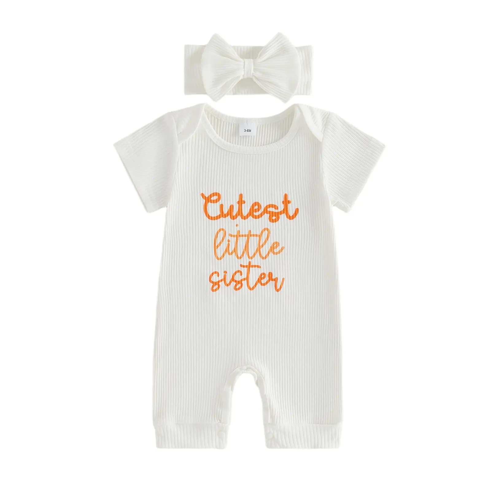 Summer Multicolor Newborn Baby Girl Short Sleeve Cute Letter Print Romper 2-Piece Set