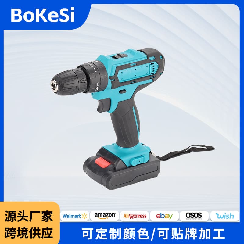 Cross-border Multifunctional Home 21V Cordless Hand Drill for Export, Rechargeable Wireless Pistol Drill, Lithium Battery Drill, Portable Impact Drill