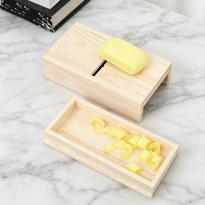 Household Wooden Handmade Soap Edge Trimming Multifunctional Soap Cutting Mold Tool with Drawer, Soap Planer and Trimmer