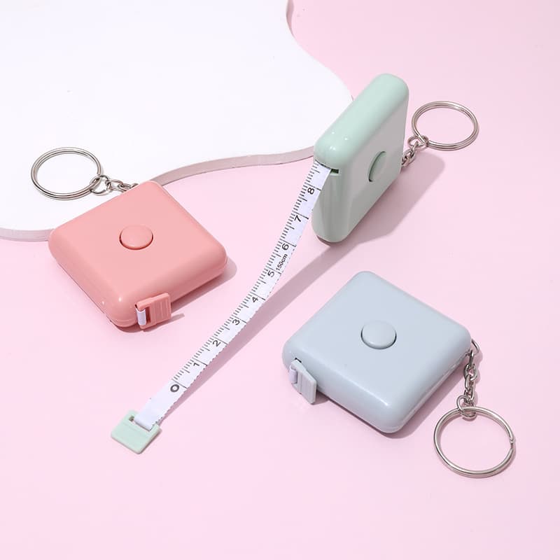 Nordic Style Candy-Colored Square Automatic Retractable Tape, Small Clothing Measuring Tape, Body Measuring Leather Tape, Factory Wholesale