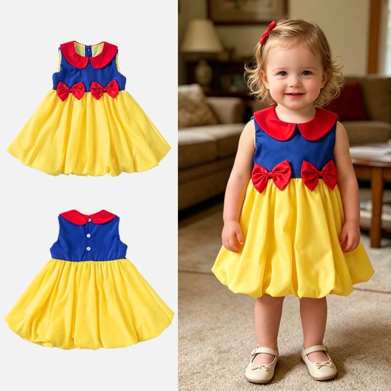 Cross-border Amazon Wholesale Summer New Girls' Cute Dress Snow White Princess Dress Girls' Party Costume