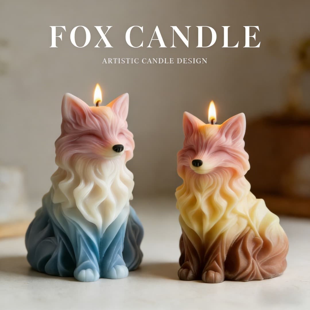 Geometric Fox Silicone Mold 3D Three-dimensional Fox Candle Mold DIY Aromatherapy Plaster Glue Mold Creation