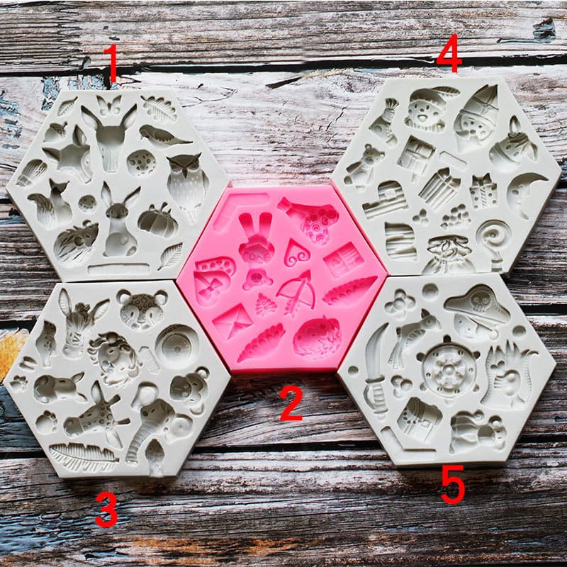 Fondant Silicone Mold One Piece Owl Bear Decoration Mold Cupcake Decoration Cake Fondant Silicone Mold