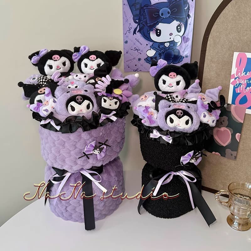 Kuromi Cartoon Plush Bouquet Ins Style Cute Birthday Gift Graduation Bouquet Children's Day Valentine's Day Bouquet