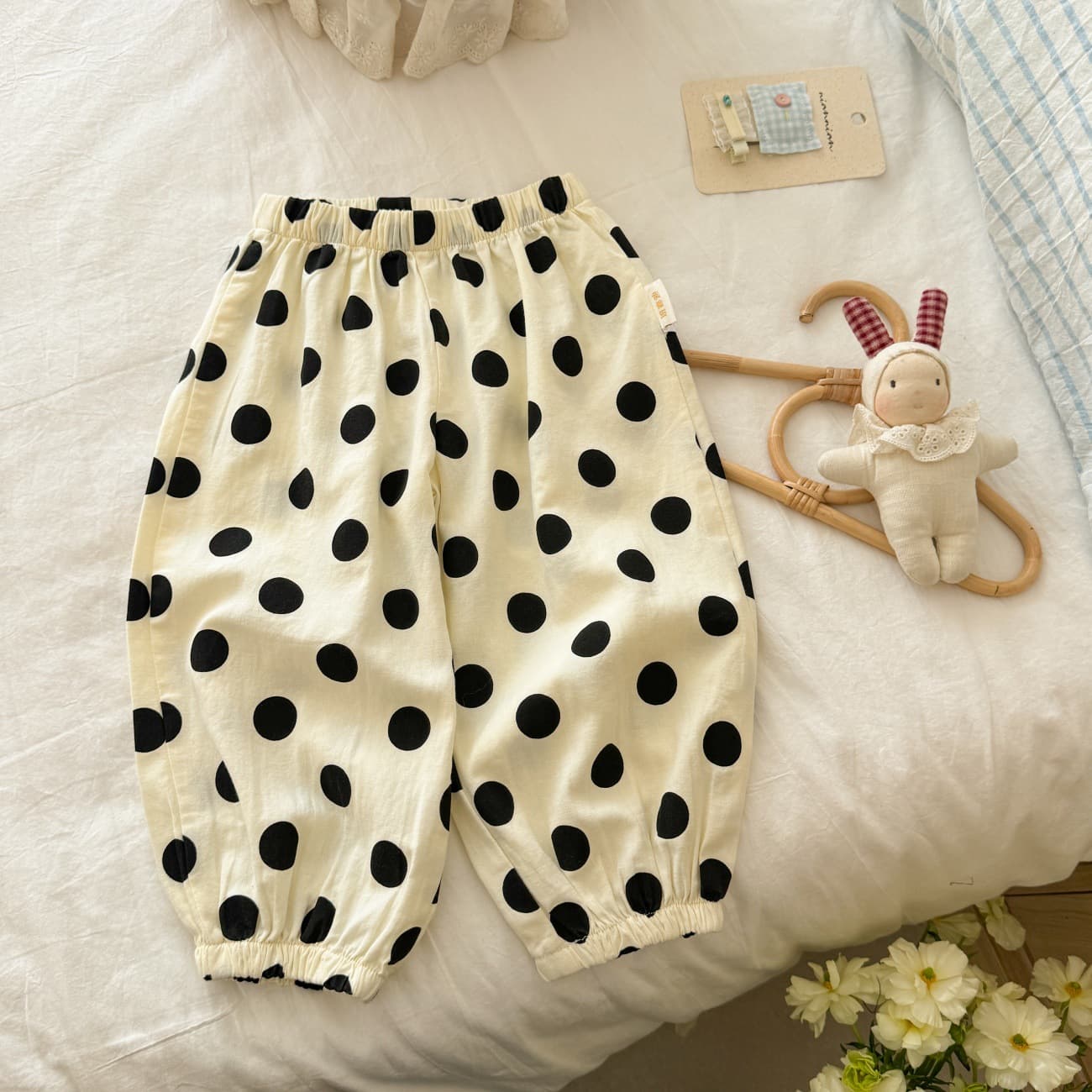 Girls baby polka dot bloomers 2026 new style loose casual trousers western style baby pants elastic waist